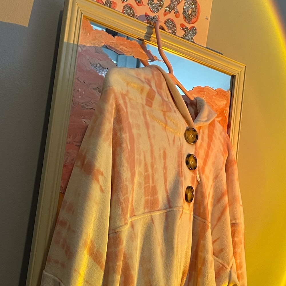 Pink tie die sweat shirt